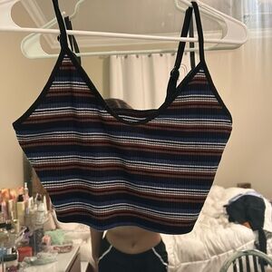 Multicolored striped crop top